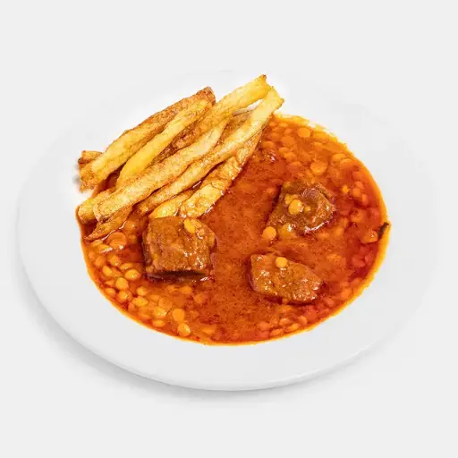چلو خورشت قیمه با سیب زمینی