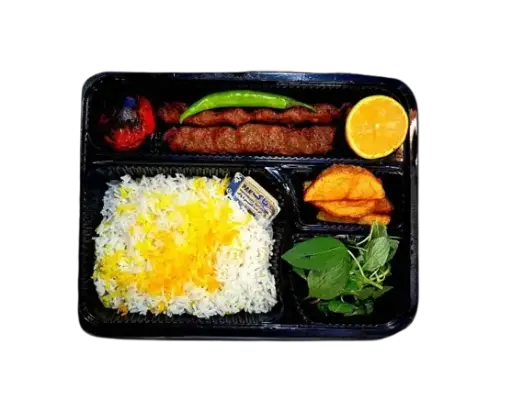 چلو کباب کوبیده 2 سیخ